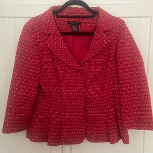 Red polka dot suit